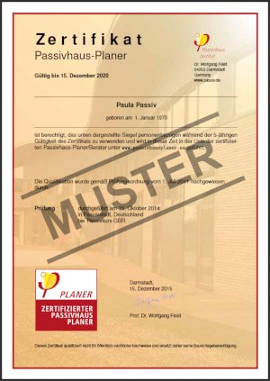 Certified Passive House Designer certificate